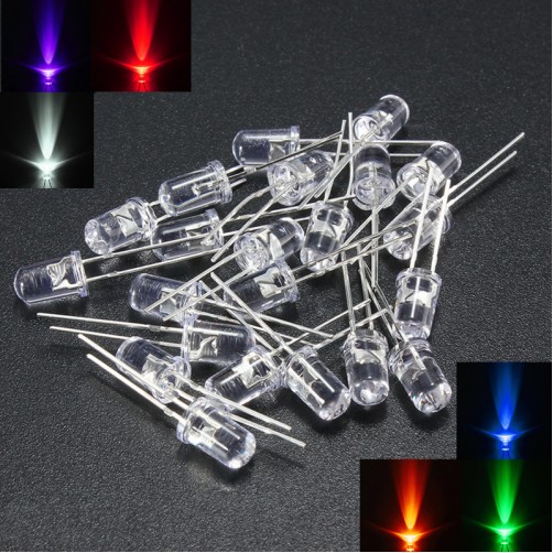 120pcs 5mm White Red Blue Green Yellow Purple LED Light Bulb Emitting Diode