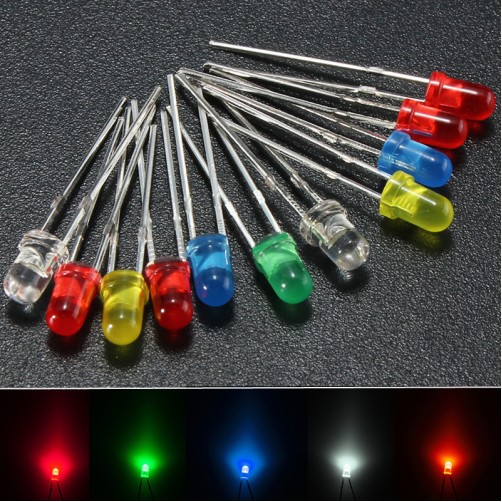 100Pcs 3mm Round Top LED Diodes