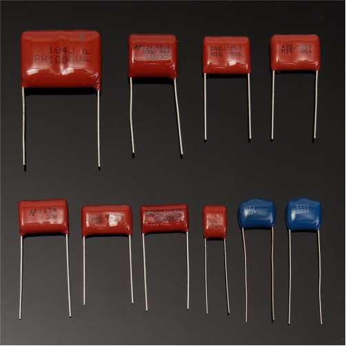 100Pcs 10 Values 1000V Metal Film Capacitors Assortment Kit