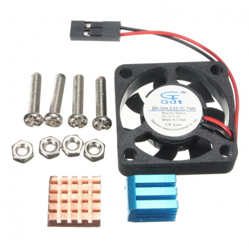 5PCS Copper Aluminium Heat Sink Fan Cooling Kit For Raspberry Pi B+ Raspberry Pi 2