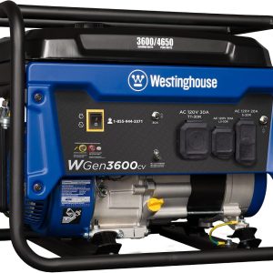 Westinghouse 4650 Peak Watt Portable Generator, RV Ready 30A Outlet, Gas Powered, CO Sensor